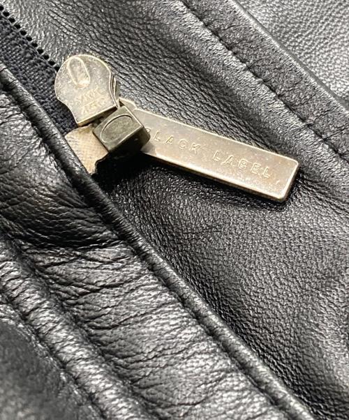 BURBERRY BLACK LABEL（バーバリーブラックレーベル）BURBERRY BLACK LABEL (バーバリーブラックレーベル) シープレザーコート ブラック サイズ:Mの古着・服飾アイテム
