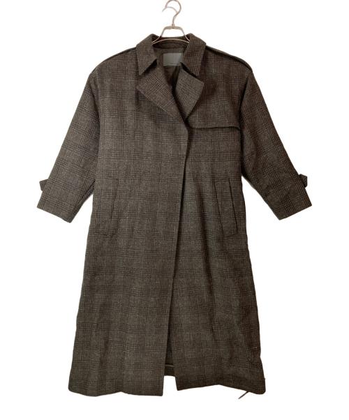 uncrave（アンクレイヴ）uncrave (アンクレイヴ) ベルト付 ウール混 トレンチコート ブラウン サイズ:1の古着・服飾アイテム