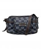 LOEWEロエベ）の古着「アナグラム総柄PVCショルダーバッグ」｜ネイビー