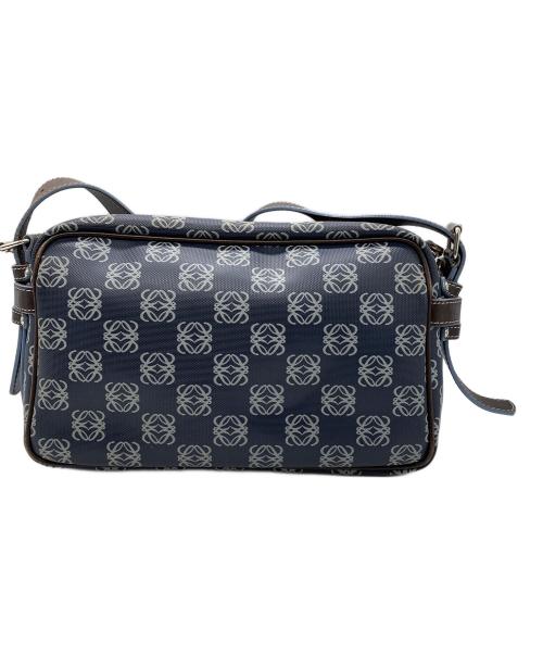 LOEWE（ロエベ）LOEWE (ロエベ) アナグラム総柄PVCショルダーバッグ ネイビーの古着・服飾アイテム