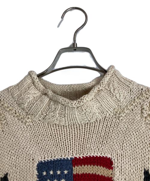 POLO SPORT（ポロスポーツ）POLO SPORT (ポロスポーツ) フェアアイル星条旗リネンコットンニット アイボリー サイズ:Ｌ　の古着・服飾アイテム