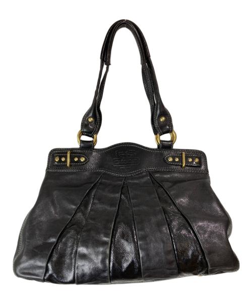 COACH（コーチ）COACH (コーチ) パテントレザーターンロックトートバッグ ブラックの古着・服飾アイテム