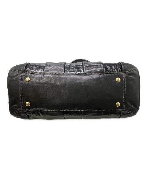 COACH（コーチ）COACH (コーチ) パテントレザーターンロックトートバッグ ブラックの古着・服飾アイテム