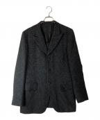 COMME des GARCONS HOMME PLUSコムデギャルソンオムプリュス）の古着「02AW 4つの黒期 ジャガードテーラードジャケット」｜ブラック