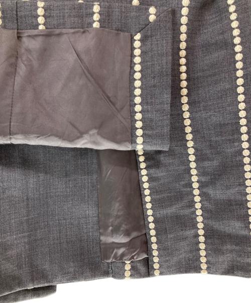 TAAKK（ターク）TAAKK (ターク) 18SS 刺繍ストライプセットアップ グレー サイズ:1の古着・服飾アイテム