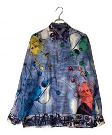 Jean Paul Gaultier homme（ジャンポールゴルチェオム）の古着「アーカイブ総柄シャツ」｜ブルー