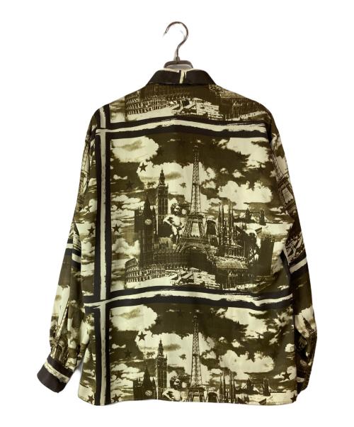 Jean Paul Gaultier homme（ジャンポールゴルチェオム）Jean Paul GAULTIER HOMME (ジャンポールゴルチェオム) アーカイブエッフェル塔プリントシャツ ブラウン サイズ:48の古着・服飾アイテム