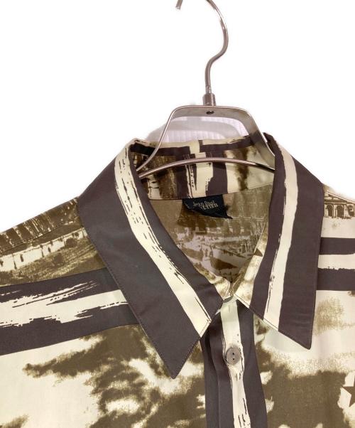 Jean Paul Gaultier homme（ジャンポールゴルチェオム）Jean Paul GAULTIER HOMME (ジャンポールゴルチェオム) アーカイブエッフェル塔プリントシャツ ブラウン サイズ:48の古着・服飾アイテム