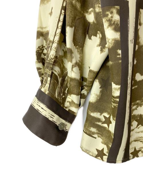 Jean Paul Gaultier homme（ジャンポールゴルチェオム）Jean Paul GAULTIER HOMME (ジャンポールゴルチェオム) アーカイブエッフェル塔プリントシャツ ブラウン サイズ:48の古着・服飾アイテム