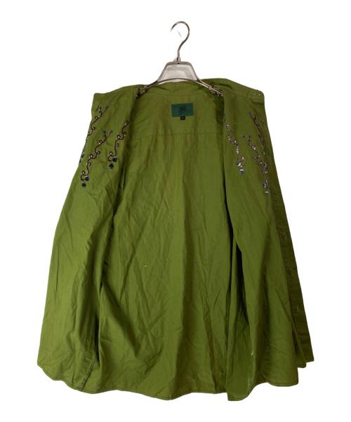 JUNIOR GAULTIER（ジュニアゴルチエ）JUNIOR GAULTIER (ジュニアゴルチエ) 刺繍デザインシャツ グリーン サイズ:48の古着・服飾アイテム