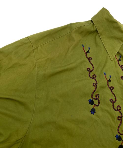 JUNIOR GAULTIER（ジュニアゴルチエ）JUNIOR GAULTIER (ジュニアゴルチエ) 刺繍デザインシャツ グリーン サイズ:48の古着・服飾アイテム