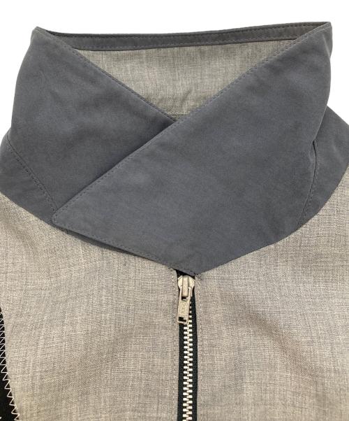 Jean Paul Gaultier homme（ジャンポールゴルチェオム）Jean Paul GAULTIER HOMME (ジャンポールゴルチェオム) レーヨン×ポリ切替クロップドジャケット グレー サイズ:SIZE 50の古着・服飾アイテム