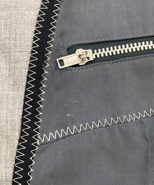 Jean Paul Gaultier homme（ジャンポールゴルチェオム）Jean Paul GAULTIER HOMME (ジャンポールゴルチェオム) レーヨン×ポリ切替クロップドジャケット グレー サイズ:SIZE 50の古着・服飾アイテム