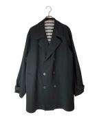 Jean Paul Gaultier hommeジャンポールゴルチェオム）の古着「ウールギャバダブルハーフコート」｜ブラック