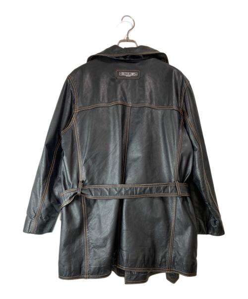 GAULTIER jean`s（ゴルチエジーンズ）GAULTIER jean`s (ゴルチエジーンズ) ベルデッドレザーコート ブラック サイズ:40の古着・服飾アイテム