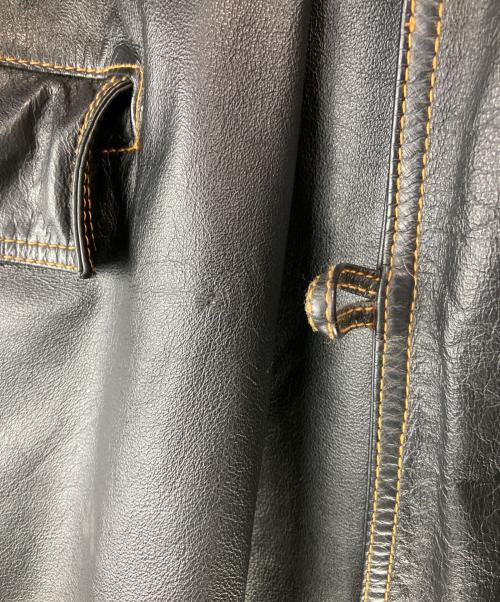 GAULTIER jean`s（ゴルチエジーンズ）GAULTIER jean`s (ゴルチエジーンズ) ベルデッドレザーコート ブラック サイズ:40の古着・服飾アイテム