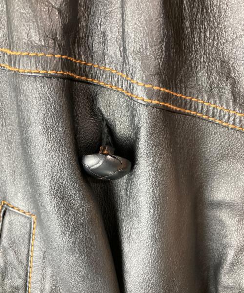 GAULTIER jean`s（ゴルチエジーンズ）GAULTIER jean`s (ゴルチエジーンズ) ベルデッドレザーコート ブラック サイズ:40の古着・服飾アイテム