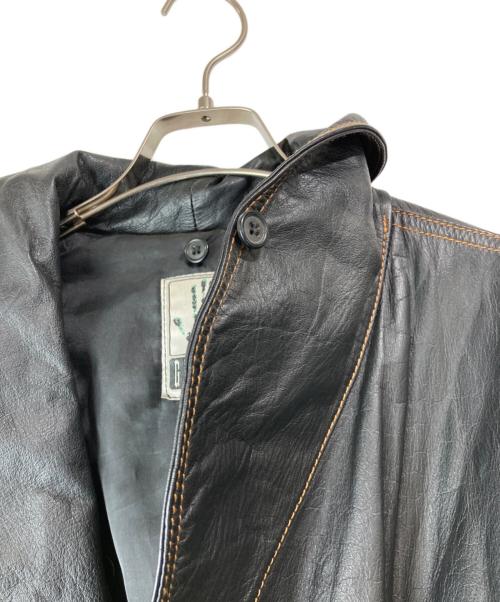 GAULTIER jean`s（ゴルチエジーンズ）GAULTIER jean`s (ゴルチエジーンズ) ベルデッドレザーコート ブラック サイズ:40の古着・服飾アイテム
