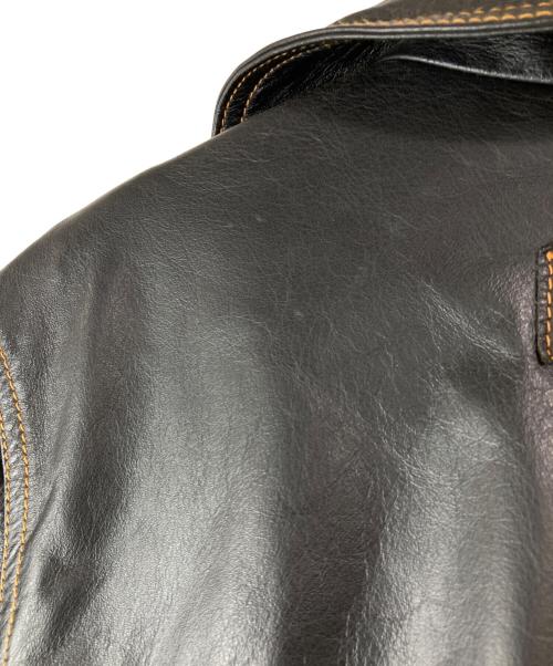 GAULTIER jean`s（ゴルチエジーンズ）GAULTIER jean`s (ゴルチエジーンズ) ベルデッドレザーコート ブラック サイズ:40の古着・服飾アイテム