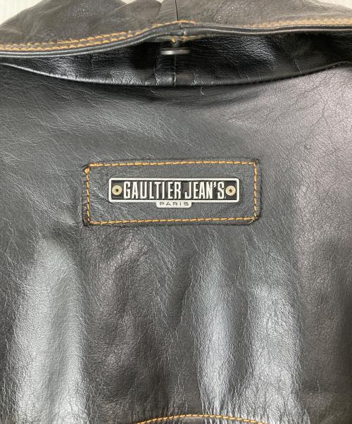 GAULTIER jean`s（ゴルチエジーンズ）GAULTIER jean`s (ゴルチエジーンズ) ベルデッドレザーコート ブラック サイズ:40の古着・服飾アイテム