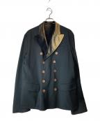 Jean Paul GAULTIER CLASSIQUEジャンポールゴルチエクラシック）の古着「ウールギャバ×ベロア リバーシブルダブルジャケット」｜ブラック