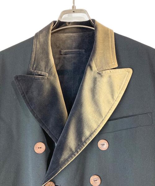 Jean Paul GAULTIER CLASSIQUE（ジャンポールゴルチエクラシック）Jean Paul GAULTIER CLASSIQUE (ジャンポールゴルチエクラシック) ウールギャバ×ベロア リバーシブルダブルジャケット ブラック サイズ:48の古着・服飾アイテム