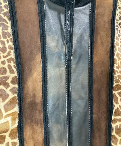 Jean Paul Gaultier homme（ジャンポールゴルチェオム）Jean Paul GAULTIER HOMME (ジャンポールゴルチェオム) アーカイブハラコレザー切替ハーフジップニット ブラック サイズ:48の古着・服飾アイテム