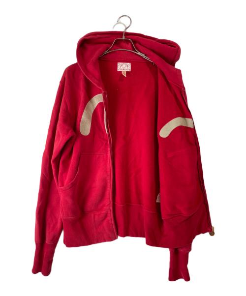 EVISU（エヴィス）EVISU (エヴィス) カモメ刺繍ジップパーカー レッド サイズ:36の古着・服飾アイテム