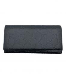 GUCCI（グッチ）の古着「グッチシマ レザー長財布」｜ブラック