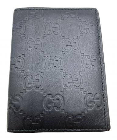 中古・古着通販】GUCCI (グッチ) グッチシマ/カードケース ブラック