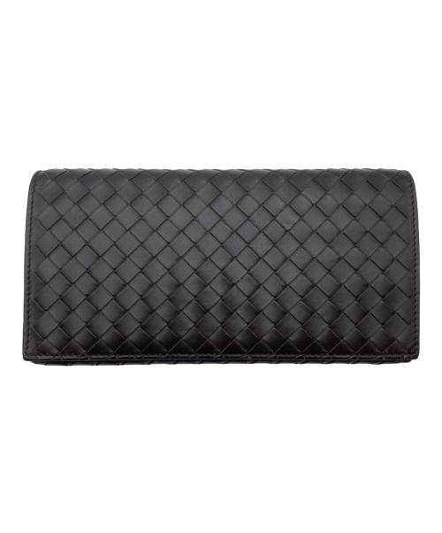 BOTTEGA VENETA（ボッテガベネタ）BOTTEGA VENETA (ボッテガベネタ) イントレチャート長財布 ブラウンの古着・服飾アイテム