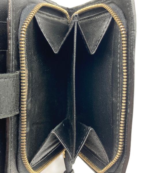 BOTTEGA VENETA（ボッテガベネタ）BOTTEGA VENETA (ボッテガベネタ) イントレチャート二つ折り財布 ブラックの古着・服飾アイテム