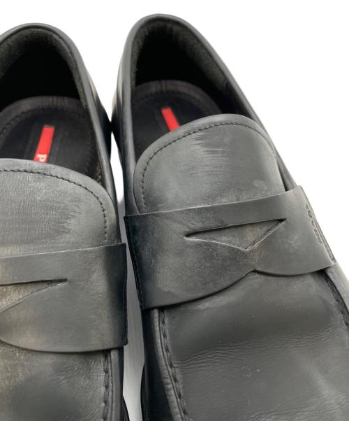 PRADA SPORTS（プラダスポーツ）PRADA SPORTS (プラダスポーツ) レザーペニーローファー ブラック サイズ:8 1/2の古着・服飾アイテム