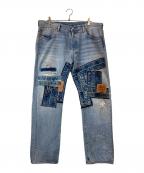 LEVI'Sリーバイス）の古着「501パッチワークデニムパンツ」｜ブルー