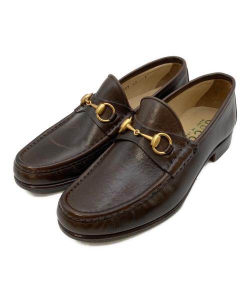 GUCCI（グッチ）GUCCI (グッチ) ビットローファー ブラウン サイズ:40の古着・服飾アイテム