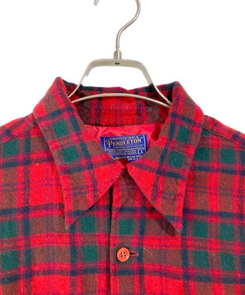PENDLETON（ペンドルトン）PENDLETON (ペンドルトン) オープンカラーウールボードシャツ レッド サイズ:Ｌ　の古着・服飾アイテム