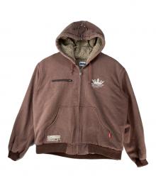 9090（9090）の古着「King Logo Vintage Hooded Work Jacket/キングロゴヴィンテージフーデッドワークジャケット」｜ブラウン