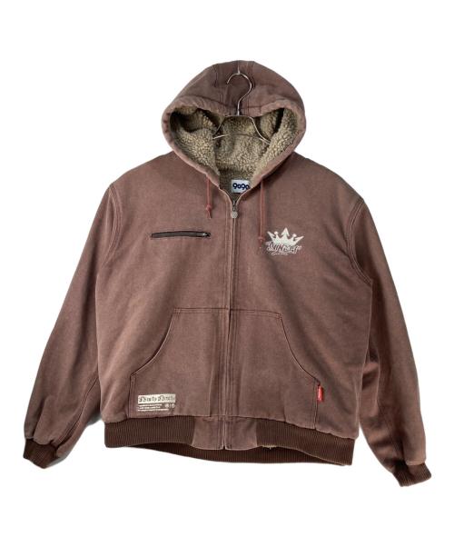 9090（9090）9090 (9090) King Logo Vintage Hooded Work Jacket/キングロゴヴィンテージフーデッドワークジャケット ブラウン サイズ:Lの古着・服飾アイテム