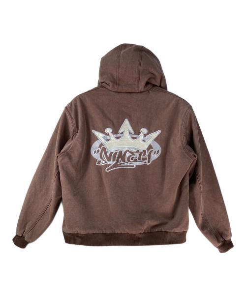 9090（9090）9090 (9090) King Logo Vintage Hooded Work Jacket/キングロゴヴィンテージフーデッドワークジャケット ブラウン サイズ:Lの古着・服飾アイテム