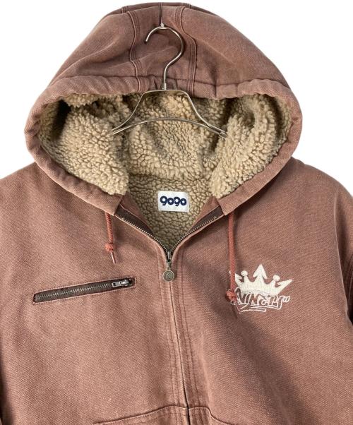 9090（9090）9090 (9090) King Logo Vintage Hooded Work Jacket/キングロゴヴィンテージフーデッドワークジャケット ブラウン サイズ:Lの古着・服飾アイテム