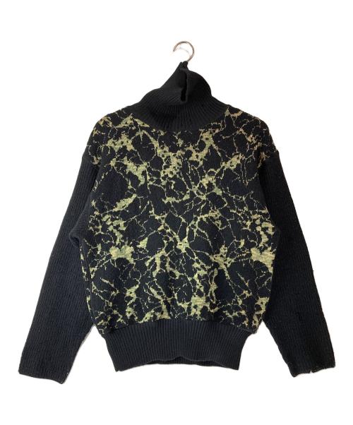 Jean Paul Gaultier homme（ジャンポールゴルチェオム）Jean Paul Gaultier homme (ジャンポールゴルチェオム) 総柄タートルネックニット ブラック サイズ:48の古着・服飾アイテム