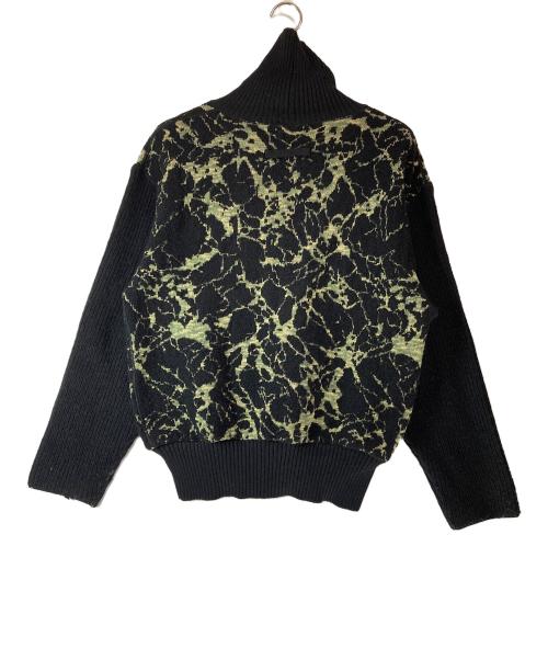 Jean Paul Gaultier homme（ジャンポールゴルチェオム）Jean Paul Gaultier homme (ジャンポールゴルチェオム) 総柄タートルネックニット ブラック サイズ:48の古着・服飾アイテム