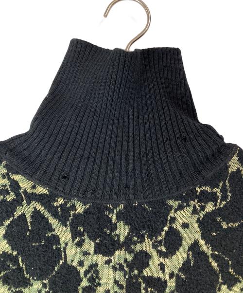 Jean Paul Gaultier homme（ジャンポールゴルチェオム）Jean Paul Gaultier homme (ジャンポールゴルチェオム) 総柄タートルネックニット ブラック サイズ:48の古着・服飾アイテム
