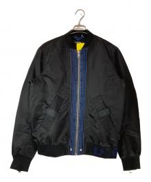 DIESEL（ディーゼル）の古着「デニムコンビMA-1ジャケット」｜ブラック