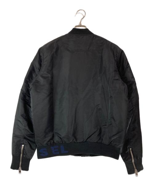 DIESEL（ディーゼル）DIESEL (ディーゼル) デニムコンビMA-1ジャケット ブラック サイズ:Lの古着・服飾アイテム