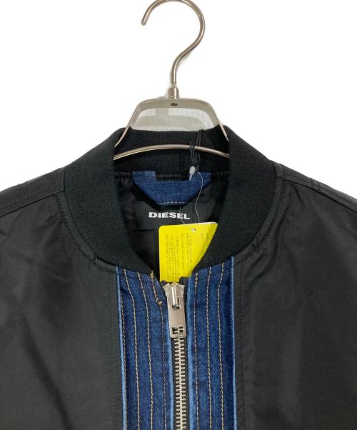 DIESEL（ディーゼル）DIESEL (ディーゼル) デニムコンビMA-1ジャケット ブラック サイズ:Lの古着・服飾アイテム