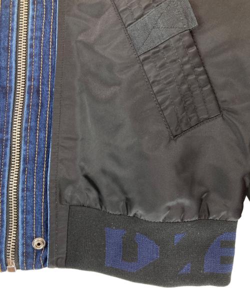 DIESEL（ディーゼル）DIESEL (ディーゼル) デニムコンビMA-1ジャケット ブラック サイズ:Lの古着・服飾アイテム