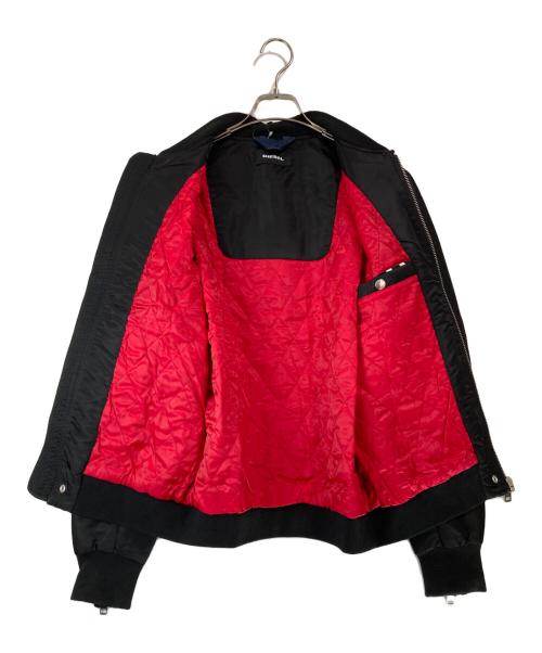DIESEL（ディーゼル）DIESEL (ディーゼル) デニムコンビMA-1ジャケット ブラック サイズ:Lの古着・服飾アイテム