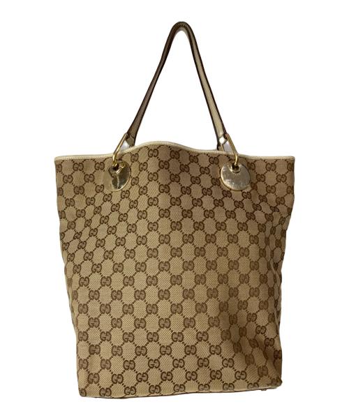 GUCCI（グッチ）GUCCI (グッチ) GGキャンバス トートバッグ ベージュの古着・服飾アイテム
