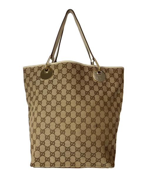 GUCCI（グッチ）GUCCI (グッチ) GGキャンバス トートバッグ ベージュの古着・服飾アイテム